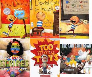 David Shannon Collection Set of 6 Books: A Bad Case of Stripes; David Gets in Trouble; David Goes to School; No, David!; The Rain Came Down; and Too Many Toys