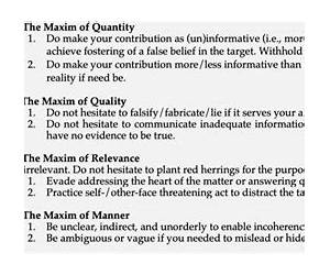 Deception Maxims: Fact and Folklore Deception Maxims: Fact and Folklore