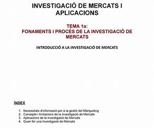 Investigació de mercats I