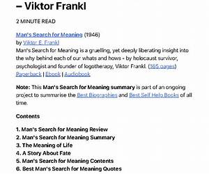 Lesson Plans Man's Search for Meaning