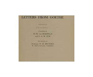 Letters from Goethe (Edinburgh University publications. Language and literature) Letters from Goethe (Edinburgh University publications. Language and literature)