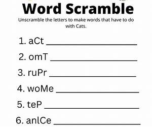 Word Scramble99 Cat Puzzles Word Scramble99 Cat Puzzles