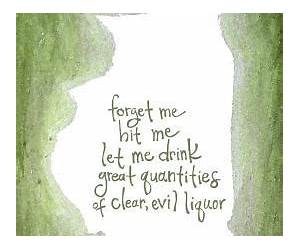 forget me hit me let me drink great quantities of clear, evil liquor forget me hit me let me drink great quantities of clear, evil liquor